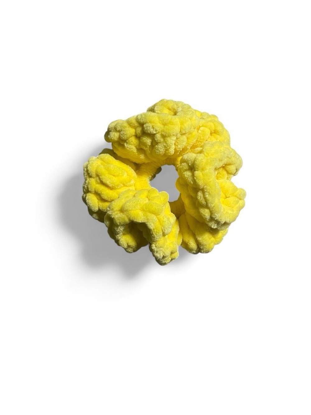 Plush Yellow Ruffled Scrunchie